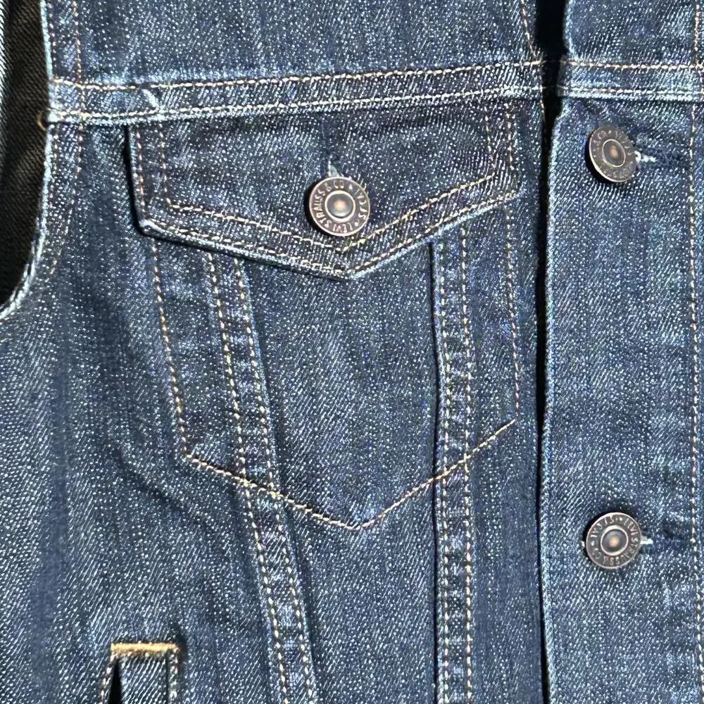 Levi Strauss & Co. Kids Blue Denim Button Down Vest Size M 10-12Yrs Streetwear - Picture 2 of 4